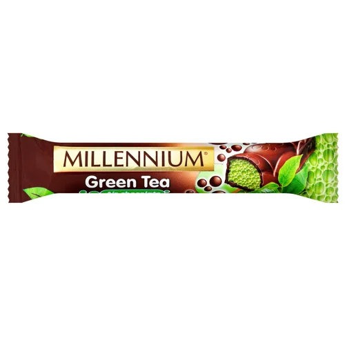 Шоколад пористий чорний Millennium Green Tea 32г