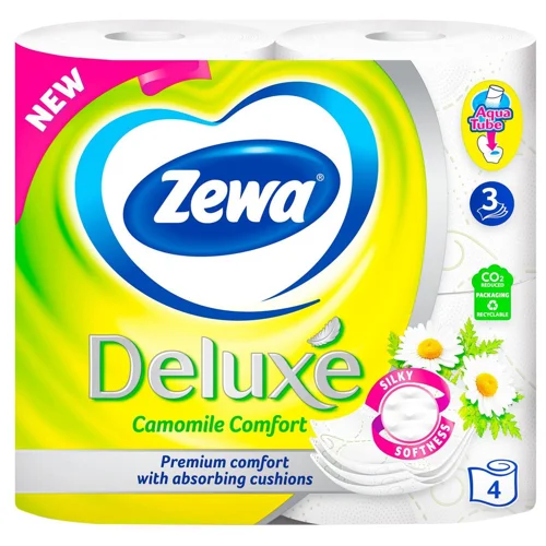 Туалетний папір Zewa Deluxe Camomile Comfort 3-шаровий 4шт
