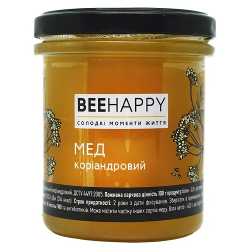 Мед BeeHappy коріандровий 400г