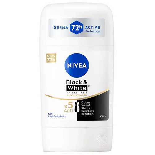 Антиперспірант твердий Nivea Black&White Invisible Silky Smooth 50мл