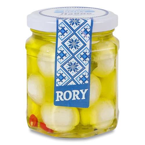 Сир 42% В Оливковій Олії Ніжний Часниковий Смак Лабне Rory, Скляна Банка 0.1кг