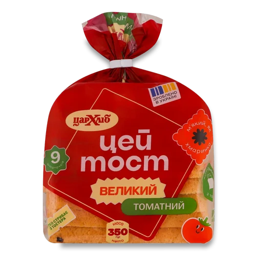 Хліб Нарізаний Великий Томатний Тост Цар, м/у 350г