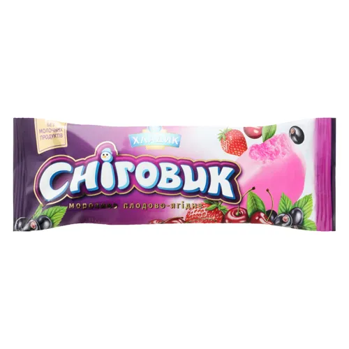 Морозиво плодово-ягідне в кондитерській глазурі Сніговик Хладик 80г