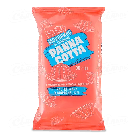 Морозиво Laska зі смаком pannacotta 12%, 90г
