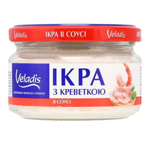 Ікра оселедця в соусі з шматочками копченої сьомги Veladis c/б 160г