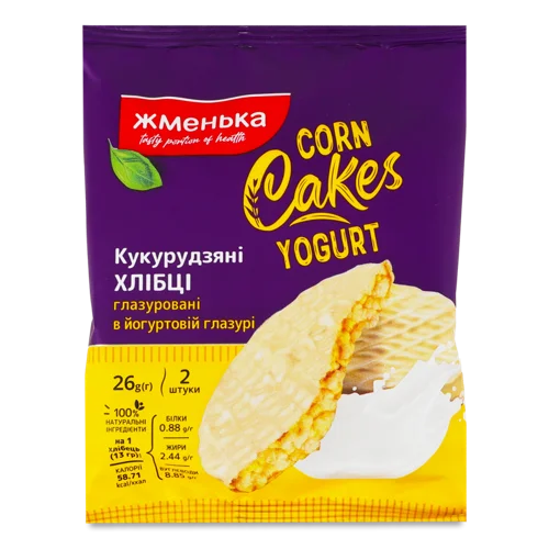 Хлібці Кукурудзяні Хрусткі Глазуровані Кондитерською Глазур'ю Йогурт, м/у 2.13г