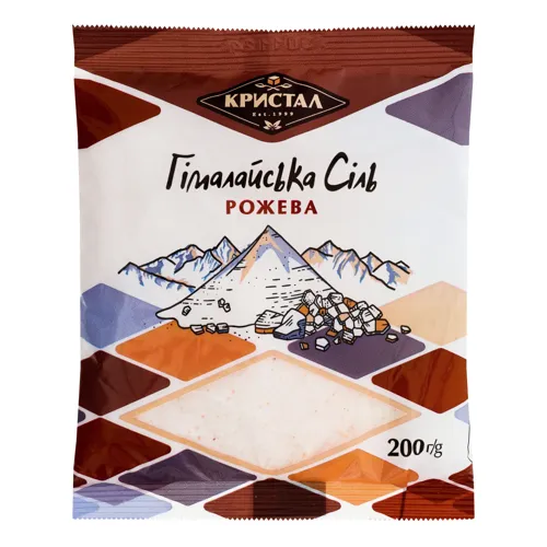 Сіль гімалайська рожева Кристал м/у 200г