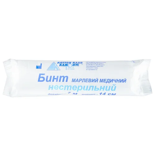 Бинт Коттон Клаб марлевий медичний нестерильний 7м х 14см
