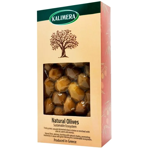 Оливки Калімера Халкідікі Атлас 250г з кісточкою в/у к/у