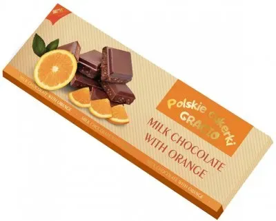 Молочний шоколад Gracio з кусочками апельсина 250г