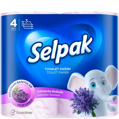 Туалетний папір Selpak Perfumed Лаванда 3-шаровий 4шт