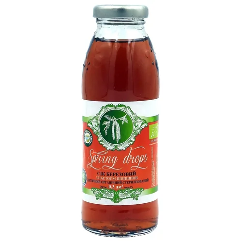 Сік Spring Drops березовий з настоєм шипшини дієтичний органічний 0,3л