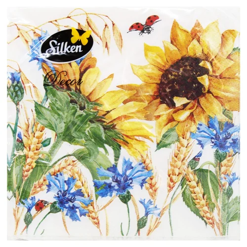 Серветки Silken Соняшник та божа корівка 33х33см 18шт