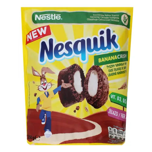 Сніданок сухий Подушечки злакові зі смаком банану Bananacrush Nesguik м/у 350г