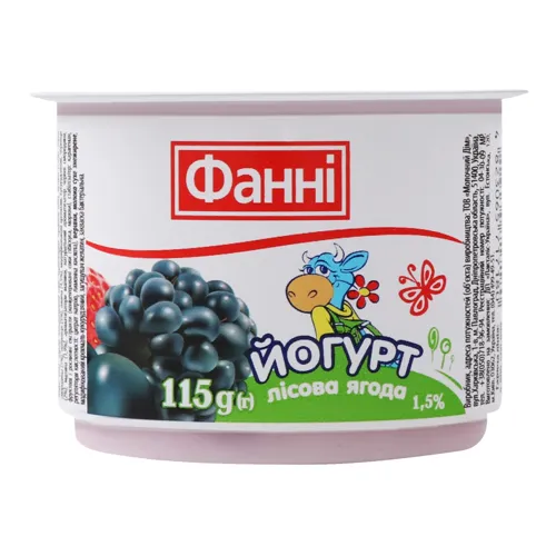 Йогурт 1.5% Лісова ягода Фанні ст 115г