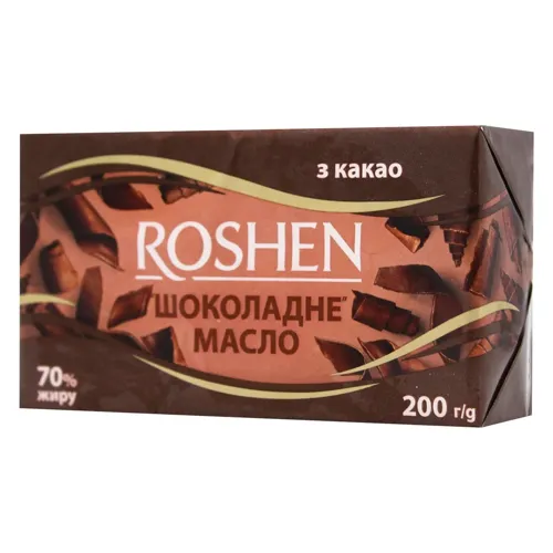 Масло Roshen Шоколадне солодковершкове з какао 70%, 200г