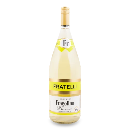 Ігристий Винний Напій Білий Напівсолодкий, в/ґ, Bianco Fragolino Fratelli, 1.5л