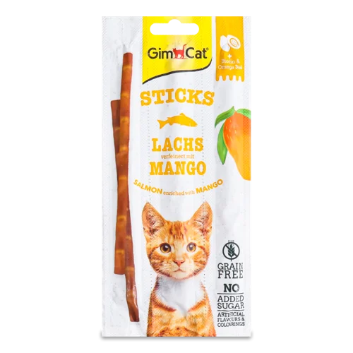 Ласощі Для Котів Палички З Лососем Та Манго GimCat, В/к, 3х5г