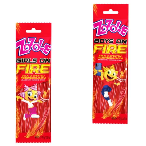 Цукерки Zozole Boys on Fire зі смаком малини та додавання чилі 75г