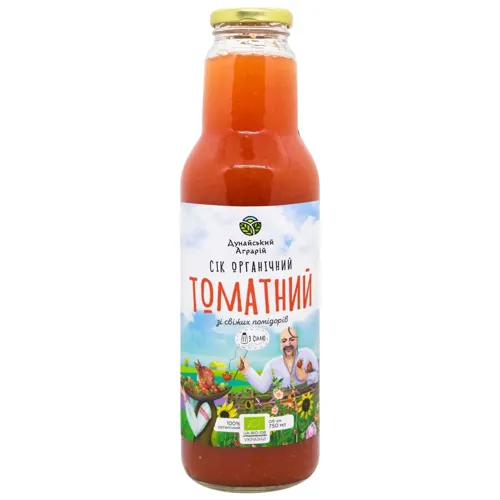 Сік Дунайський Аграрій томатний органічний з сіллю 0,75л