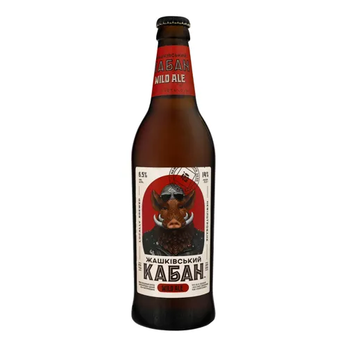 Пиво 0.5л 6.5% спеціальне світле нефільтроване пастеризоване Дикий Ель Жашківській Кабан пл