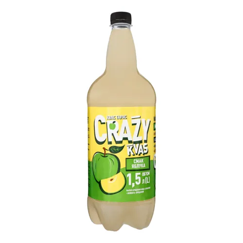 Напій бродіння сильногазований Смак яблука Crazy Kvas Квас Тарас