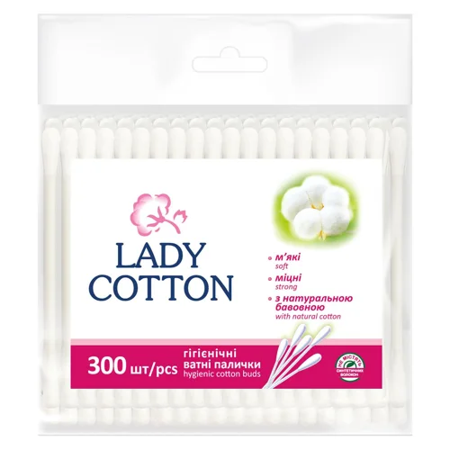 Палички ватні Lady Cotton в поліетиленовому пакеті 300шт