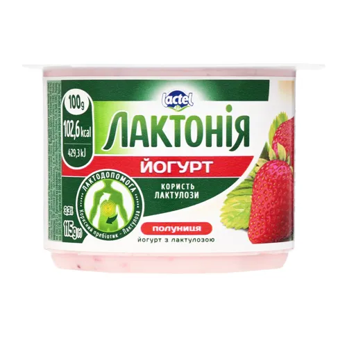 Йогурт 3.3% з лактулозою Полуниця Лактонія ст 115г