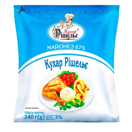 Майонез Кухар Рішельє 67% 340г