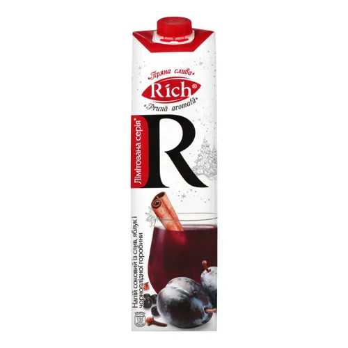 Напій соковий із слив, яблук і чорноплідної горобини Пряна слива Rich т/п 1л