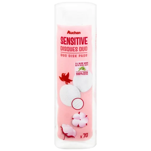 Диски ватні Auchan Sensitive косметичні 70шт