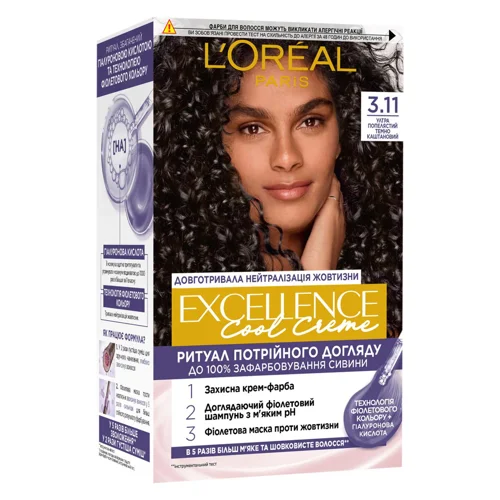 Фарба для волосся L'Oreal Paris Excellence Cool Creme 3.11 Ультра попелястий темно каштановий