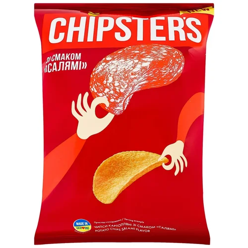 Чипси картопляні Chipsters зі смаком салямі 130г