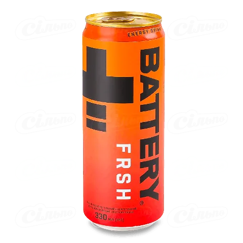Напій енергетичний Battery Frsh безалкогольний газований у залізній банці, 330мл