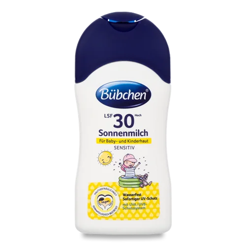 Молочко Сонцезахисне Для Дітей SPF30 Sensitiv Bubchen, Натуральна Оболонка, 50мл