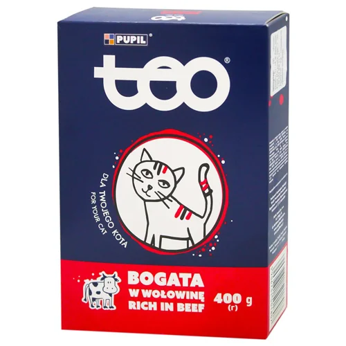Корм сухий Teo з яловичиною для котів 400г