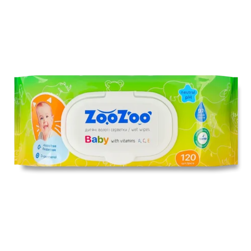Серветки вологі ZooZoo Baby з вітамінами