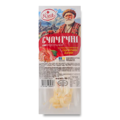 Сир 30% Розсільний Зі Смаком Та Ароматом Пекінської Качки, Сулугуні Kozub В/У 100г