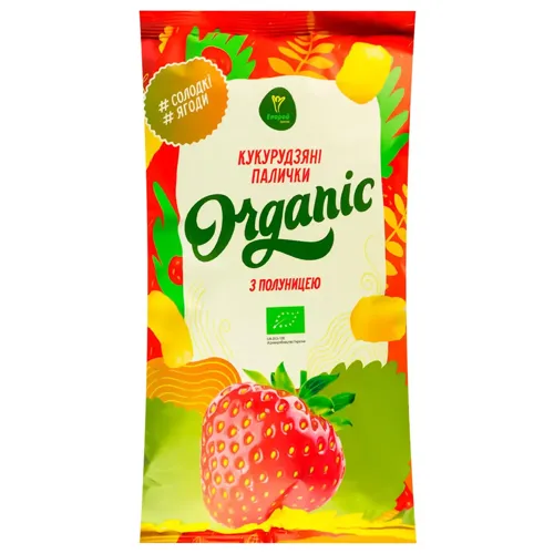 Кукурудзяні палички Екород Organic з полуницею 70г