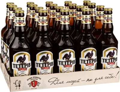 Упаковка пива Радомишль Тетерев світле фільтроване 8%, 0.5 л x 20 шт