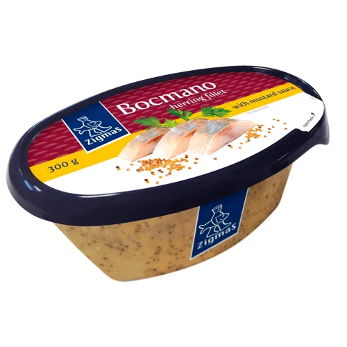 Оселедець Zigmas Bocmano філе мариноване в гірчичному соусі 300г