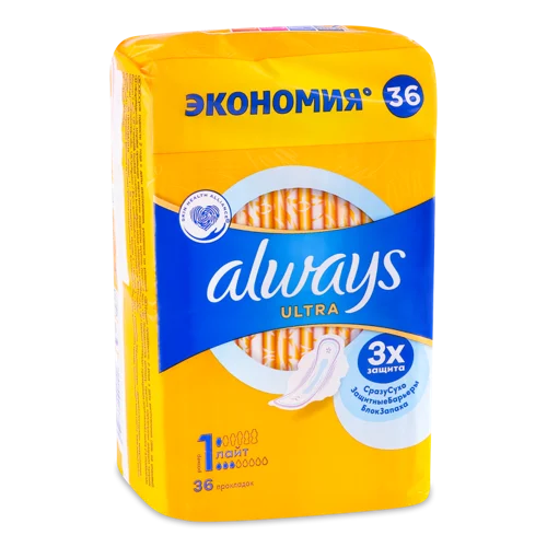 Гігієнічні Прокладки Лайт Ultra Always, Вищий ґатунок, 36 шт