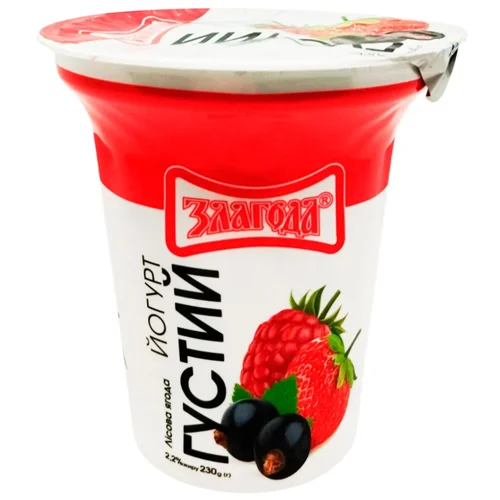 Йогурт Злагода Лісова ягода 2,2% 230г