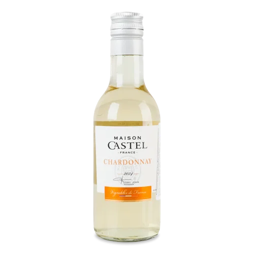 Вино Біле Напівсухе Шардоне Maison Castel, 0.187л, 12.5% об., п/пл