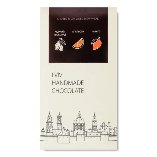 Шоколад Чорний З Начинкою Манго-Апельсин, В/К, 78г