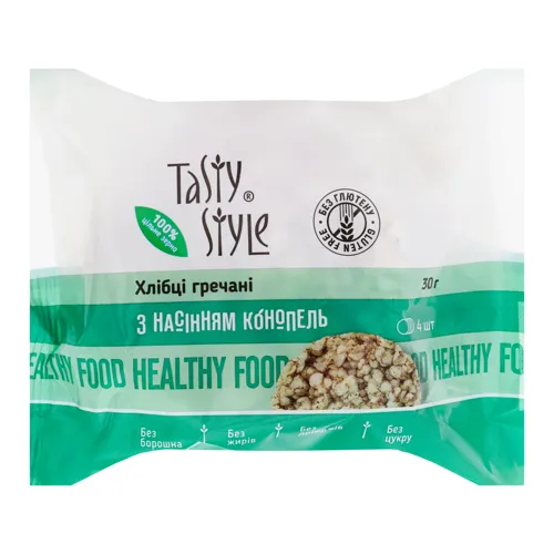 Хлібці гречані з насінням конопель Tasty Style