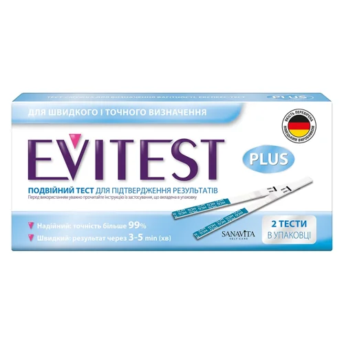 Тест-смужка Evitest №2 для визначення вагітності