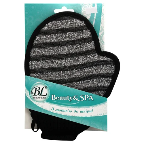 Мочалка-рукавичка Beauty Line бавовна вугілля SPA 412258