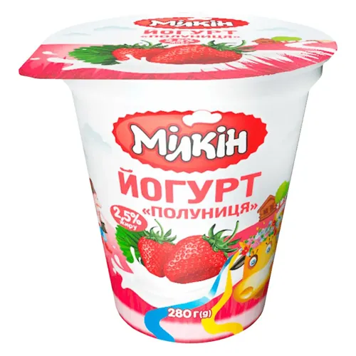 Йогурт десертний «Полуниця» 2,5% Мілкін 280г