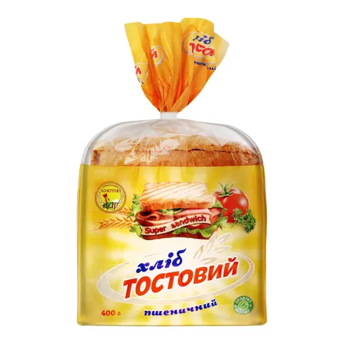 Хліб Тостовий пшеничний «Золотий дар» м/у 400г